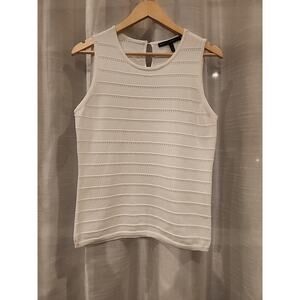 NWOT White House Black Market White Sleevelss Ribbed‎ Sweater Size Medium